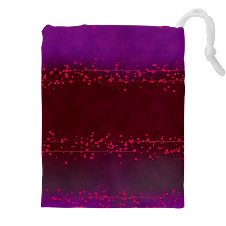 Red Splashes On Purple Background Drawstring Pouch (4XL)