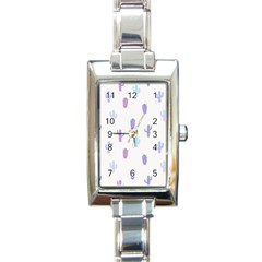 Purple And Blue Cacti Rectangle Italian Charm Watch by SychEva