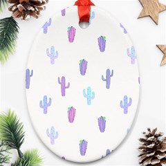 Purple And Blue Cacti Ornament (oval) by SychEva