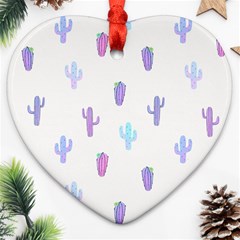 Purple And Blue Cacti Ornament (heart) by SychEva