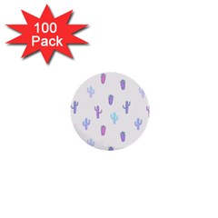 Purple And Blue Cacti 1  Mini Buttons (100 Pack)  by SychEva