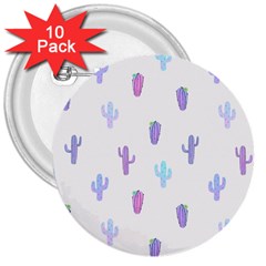 Purple And Blue Cacti 3  Buttons (10 Pack)  by SychEva