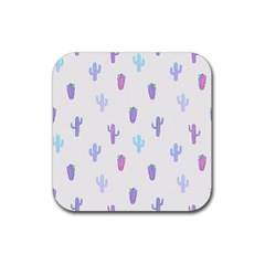 Purple And Blue Cacti Rubber Coaster (square) 