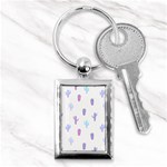 Purple And Blue Cacti Key Chain (Rectangle) Front