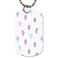 Purple And Blue Cacti Dog Tag (two Sides) by SychEva