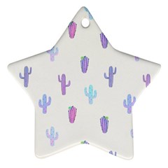 Purple And Blue Cacti Star Ornament (two Sides) by SychEva