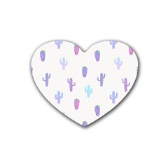 Purple And Blue Cacti Heart Coaster (4 Pack)  by SychEva