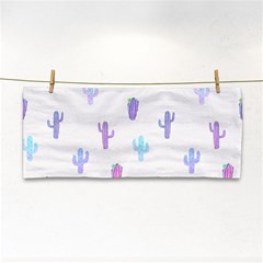 Purple And Blue Cacti Hand Towel by SychEva