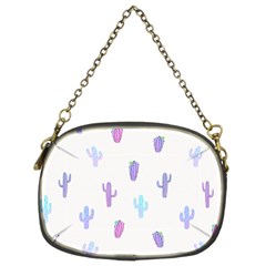 Purple And Blue Cacti Chain Purse (two Sides) by SychEva