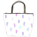 Purple And Blue Cacti Bucket Bag Front