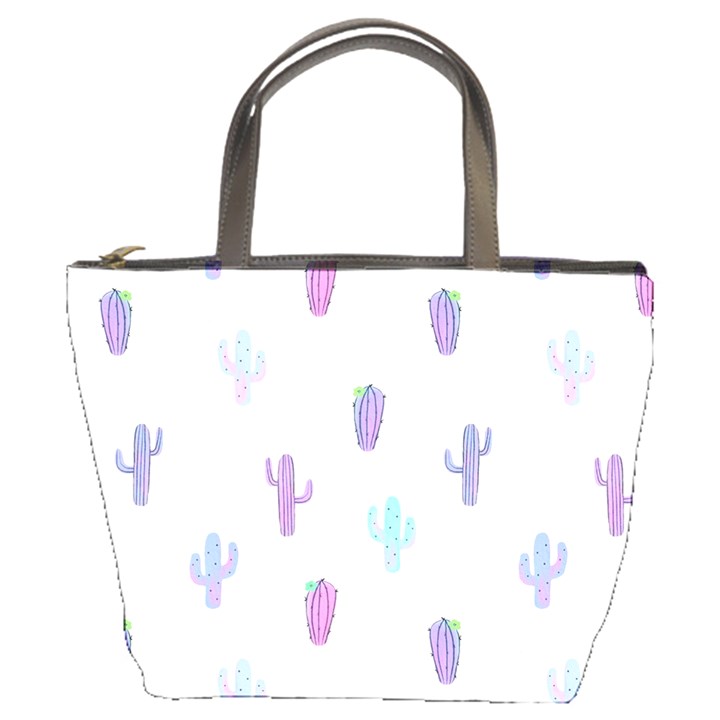 Purple And Blue Cacti Bucket Bag