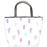 Purple And Blue Cacti Bucket Bag Back