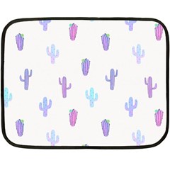 Purple And Blue Cacti Fleece Blanket (mini) by SychEva