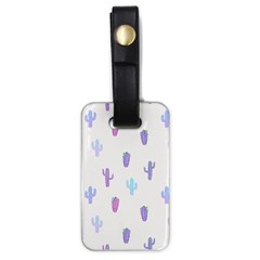 Purple And Blue Cacti Luggage Tag (one Side) by SychEva