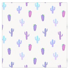 Purple And Blue Cacti Large Satin Scarf (square) by SychEva