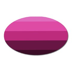 Pink Gradient Stripes Oval Magnet by Dazzleway