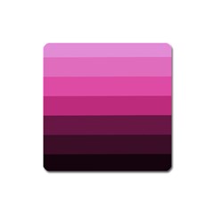 Pink Gradient Stripes Square Magnet