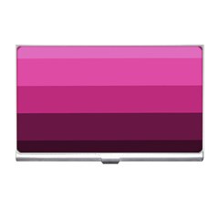 Pink Gradient Stripes Business Card Holder by Dazzleway