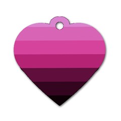 Pink Gradient Stripes Dog Tag Heart (two Sides) by Dazzleway