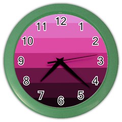 Pink Gradient Stripes Color Wall Clock by Dazzleway