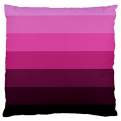 Pink Gradient Stripes Large Cushion Case (one Side) by Dazzleway