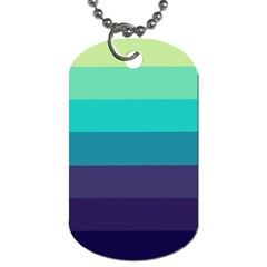 Blue Gradient Stripes  Dog Tag (one Side) by Dazzleway