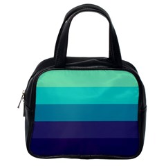 Blue Gradient Stripes  Classic Handbag (one Side) by Dazzleway