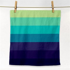 Blue Gradient Stripes  Face Towel by Dazzleway