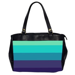 Blue Gradient Stripes  Oversize Office Handbag (2 Sides) by Dazzleway