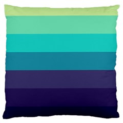 Blue Gradient Stripes  Large Cushion Case (one Side) by Dazzleway