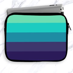 Blue Gradient Stripes  Apple Ipad 2/3/4 Zipper Cases by Dazzleway