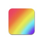 Rainbow gradient  Rubber Square Coaster (4 pack)  Front