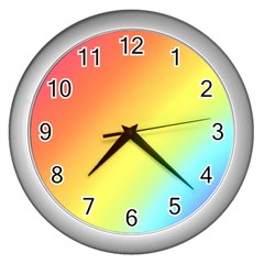 Rainbow Gradient  Wall Clock (silver) by Dazzleway