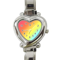 Rainbow Gradient  Heart Italian Charm Watch by Dazzleway