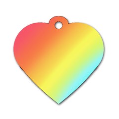 Rainbow Gradient  Dog Tag Heart (one Side) by Dazzleway