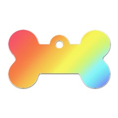 Rainbow Gradient  Dog Tag Bone (one Side) by Dazzleway