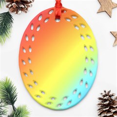 Rainbow Gradient  Ornament (oval Filigree) by Dazzleway