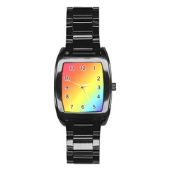 Rainbow Gradient  Stainless Steel Barrel Watch by Dazzleway