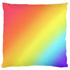 Rainbow Gradient  Large Flano Cushion Case (one Side) by Dazzleway