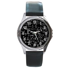 Science-albert-einstein-formula-mathematics-physics-special-relativity Round Metal Watch