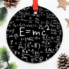 Science-albert-einstein-formula-mathematics-physics-special-relativity Round Ornament (two Sides) by Sudhe