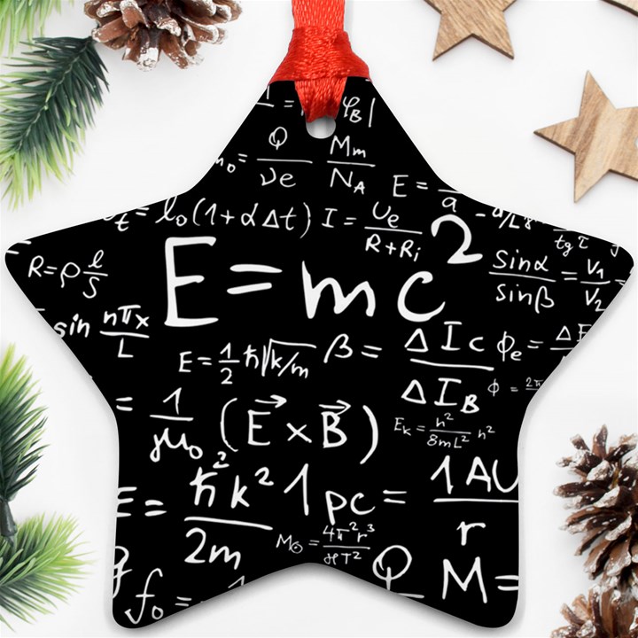 Science-albert-einstein-formula-mathematics-physics-special-relativity Star Ornament (Two Sides)