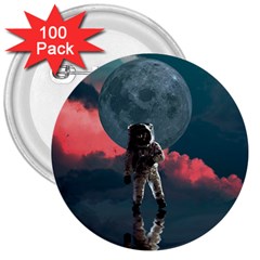 Astronaut-moon-space-nasa-planet 3  Buttons (100 Pack)  by Sudhe