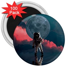 Astronaut-moon-space-nasa-planet 3  Magnets (100 Pack) by Sudhe