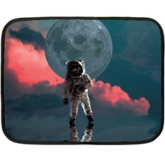 Astronaut-moon-space-nasa-planet Fleece Blanket (mini) by Sudhe