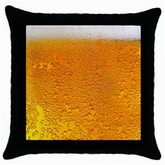 Beer Bubbles Pattern Throw Pillow Case (black) by Sudhe