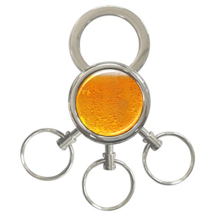 Beer Bubbles Pattern 3-Ring Key Chain