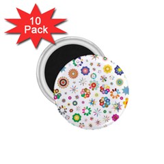 Flower Floral Pattern 1 75  Magnets (10 Pack)  by Sudhe