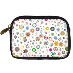 Flower Floral Pattern Digital Camera Leather Case by Sudhe