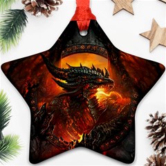 Dragon Fire Fantasy Art Ornament (star) by Sudhe